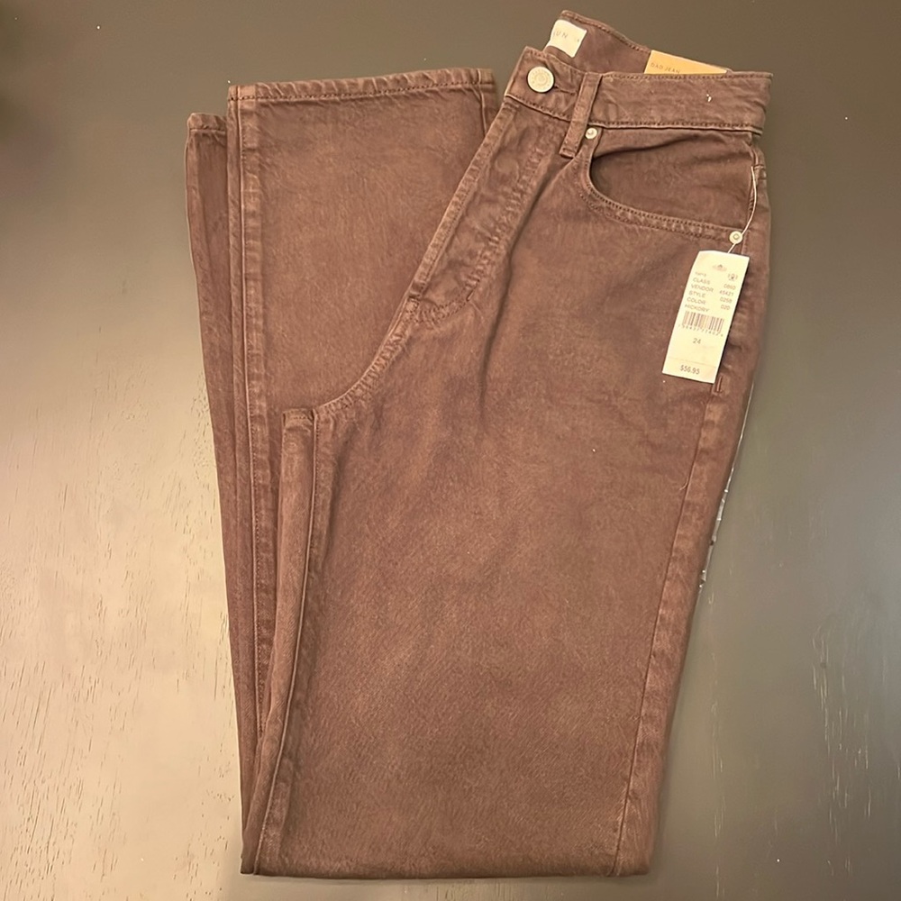 Pacsun Dad Jean High Rise Relaxed Straight Leg Button Fly Size 24 Color Hickory